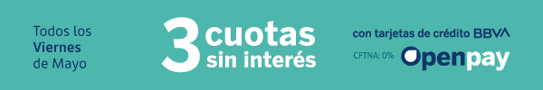 Openpay - 3 cuotas sin interés con tarjetas del BBVA  -  Todos los viernes de Abril